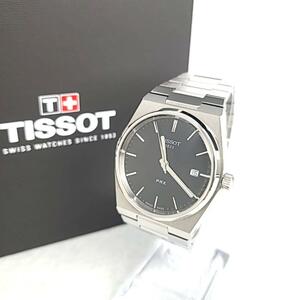 ◇【ほぼ新品】TISSOT ティソ 箱/保証書付 QZ T137410 PRX 黒文字盤 デイト ラウンド メンズ腕時計