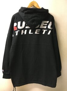 ◆RUSSELL ATHLETIC ニコアンド別注 プルオーバー ライト スウェット パーカー 黒 サイズF　男女兼用 オーバーサイズ