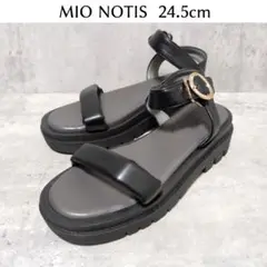 MIO NOTIS ミオノティス【24-5cm】クッションベルトサンダル　黒