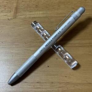 新品 廃盤 OHTO オート NEEDLE-POINT ニードルポイント ボールペン 0.5mm NBP-505M シルバー軸 ローレット