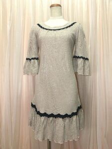 12-34☆MERCURYDUO*ベージュニットストレッチ*暖かいワンピース/F/W39~46.B44~50☆