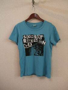 RNA水色プリントTシャツ（USED）80