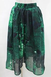 NieR Clothing / GREEN BUTTERFLY SHEER SKIRT グリーン H-24-05-24-1014-PU-SK-KB-ZH