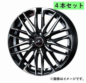 個人宅発送可能 ウエッズ Weds 17X6.5J +50 4H PCD100 PBMC ホイール 4本セット LEONIS SK レオニス・エスケイ (38308)