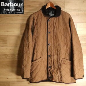 A3S/R5.1-1　Barbour　バブアー　Polar Quilts　ポーラーキルト　キルティングジャケット　デュラコットン　裏フリース　メンズ　L　古着