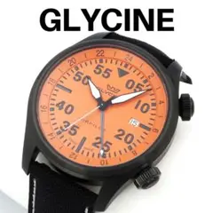 Glycine GL0436　GMT ミリタリー エアパイロット　オレンジ文字盤