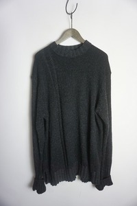 美品正規22AW Yohji Yamamoto POUR HOMME ヨウジヤマモト 5G PLATING RIB DROP NEEDLE ニット カットソー セーター HE-K31-986 3黒1128O▲