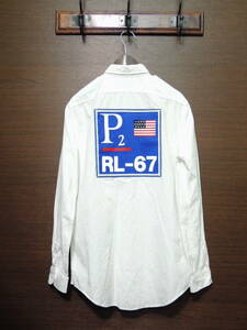 美品 ポロ ラルフローレン POLO RALPHLAUREN P2 RL-67 RL-93 長袖 コットン シャツ S SMALL 白 ホワイト