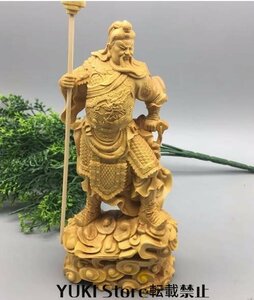 精密細工 関羽像 精密彫刻 武財神 中国武将 三国志 木彫仏像 美術品