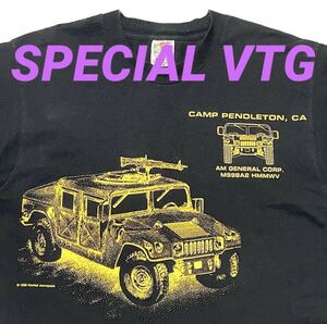 激レア 90s ミリタリー 軍用車ハンヴィー ビンテージ プロモ Tシャツ ハマー ジープ GENERAL CORPORATION M998A2 HMMWV FRUITS OF THE LOOM