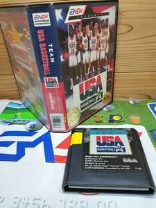 レア/SEGA/GENESIS/ジェネシス/TEAM USA/BASKETBALL/バスケットボール/海外版/広告付/メガドライブ/MD/MEGA DRIVE/ソフト/セガ/1992