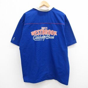 XL/古着 半袖 ボウリング シャツ メンズ WESTBROOK 大きいサイズ 開襟 オープンカラー 青他 ブルー 24apr13 中古 トップス