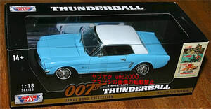 Motor Max 007 サンダーボール作戦 1/18 1964 フォード マスタング 1/2 Ford Mustang ボンドカー Thunderball モーターマックス