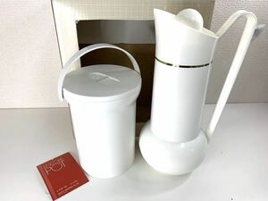 未使用品▲ENCORE POT ポット まほうびん アイスペールセット ホワイト トング付 管理2107 R-11