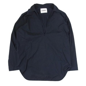 JIL SANDER ジルサンダー JSMU600726 MU245200 ヴァルーズシャツ Vネック プルオーバー オーバーサイズ スキッパー 長袖シャツ【中古】