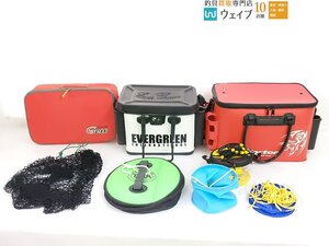 がまかつ うきまろ お魚みえみえバケツ、エバーグリーン セミハードバッカン、タカ産業 スカリ 等 計8点