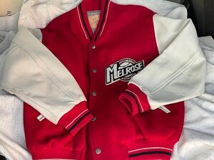 ビンテージ　メルローズ　袖革スタジャン　Mサイズ　used良品