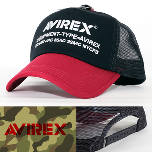 メッシュキャップ 帽子 メンズ AVIREX NUMBERRING CAP アヴィレックス ネイビー/レッド 14407300-49 アビレックス ミリタリー USA