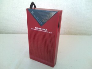 昭和レトロ★TOSHIBA　RP-86　AMラジオ　赤色　IC　HIGH　SENSITIVITY★動作品