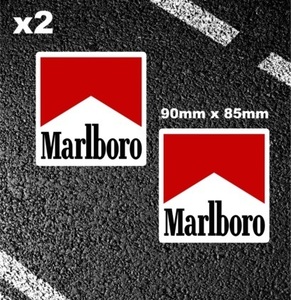 海外　限定品　送料込み　Marlboro マルボロ マールボロ 赤マル タバコ 90mm x85mm 2枚セット 車 バイク ステッカー