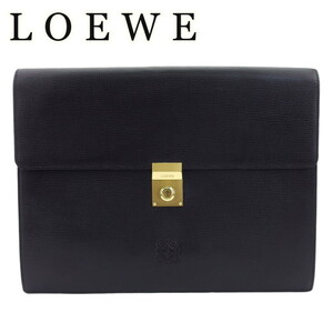 ロエベ ビジネスバッグ ブリーフケース クラッチ バッグ メンズ アナグラム LOEWE 中古