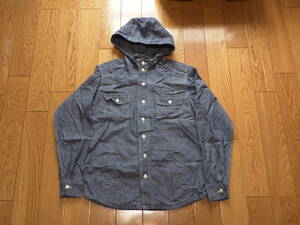 SOPHNET ソフネット L/Sフーデットシャンブレーシャツ 色NAVY(紺) サイズS 清永博文 藤原ヒロシ fragment SOPH-120049