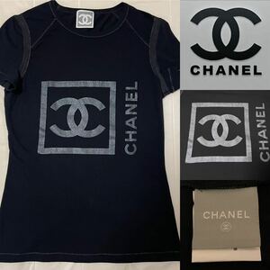 CHANEL シャネル デカ ココマーク ロゴ Ｔシャツ トップス ブラック