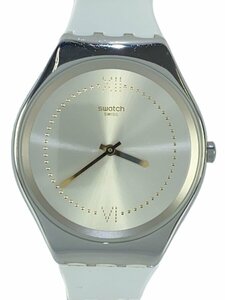 SWATCH◆クォーツ腕時計/アナログ/ラバー/SLV/WHT/SYXS100