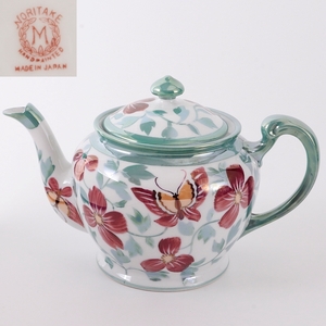 ◆◇オールドノリタケ ティーポット ラスター彩 唐草花蝶文 大正 ビンテージ 古道具 Noritake◇◆