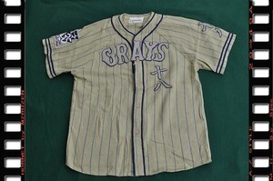 Baseball Team ユニフォーム　ベースボールシャツ　GRAYS　 サンド＆ネイビーストライプサイズM新品