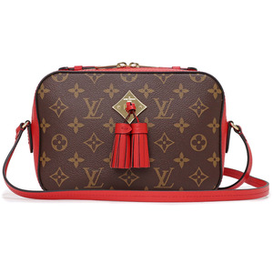 （未使用　展示品）ルイ ヴィトン LOUIS VUITTON サントンジュ ショルダーバッグ モノグラム レザー レッド ブラウン 茶 赤 M43556