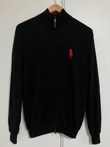 POLO GOLF RALPH LAUREN（ポロゴルフ ラルフローレン）のドライバーズニットセーター　送料無料　Sサイズ　黒　ブラック　フルジップ