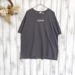 希少【OUTDOOR】ビックサイズTシャツ(4L) ロゴ刺繍 ドロップショルダー