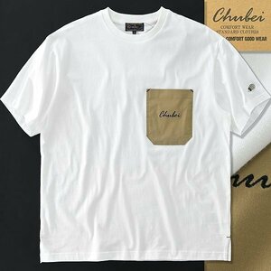 新品 チュウベイ 切替 ポケット 半袖 Tシャツ M 白 【CH1432067_6】 春夏 メンズ CHUBEI カットソー クルーネック ポケT サマー