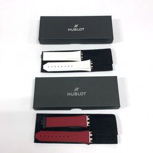 S-193 HUBLOT ベルト ラバー 2本 腕時計 ワンクリック 42mm ウニコ UNICO ストラップ ビッグバンe 箱 保存袋 ブラック ホワイト レッド