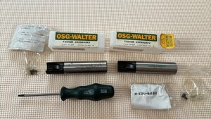 OSG WALTER エンドミル F3042B 25xSS25x2 ・2本セット・インサートホルダー チップ交換式・レンチ付き・長期保管