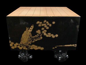 【雲】某有名資産家買取品 鷲鷹松金蒔絵 将棋盤 34.5×31.7×29.5cm 古美術品(旧家蔵出)AJ945 OTD1g4de