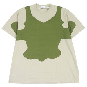 未使用品□BURBERRY バーバリー 22SS 8052169 コットン プリンテッド クルーネック 半袖Ｔシャツ カーキ系 XL イタリア製 正規品 メンズ