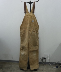 d122 90sビンテージ carhartt カーハート ダック オーバーオール USA製■1990年代製 表記40インチ ブラウン BRN ダブルニー アメカジ 古着