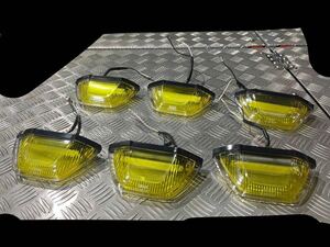 中古 小糸製作所 LEDマーカー&アンダーライト イエロー 24V SMLUL-24Y デコトラ　トラック野郎　レトロ黄色 KOITO 6個セット