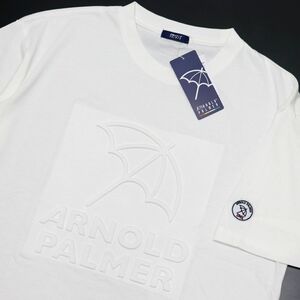アーノルドパーマー ARNOLD PALMER 新品 メンズ ビッグロゴ エンボス 半袖 Tシャツ　Lサイズ　ホワイト 817 23