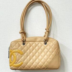 CHANEL　シャネル 　カンボンライン　ボーリングバッグ A25171　10番台　ベージュ