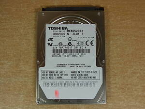 △B/843●東芝 TOSHIBA☆2.5インチHDD(ハードディスク)☆80GB SATA300 5400rpm☆MK8052GSX☆中古品