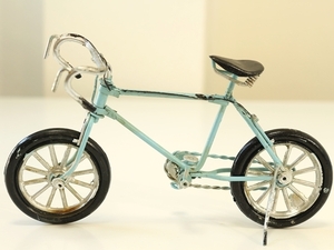 ノスタルジックデコ バイシクル 自転車 ロードバイク ミニチュア 自転車 スタンド付き/ミニチュア自転車模型 ライトブルー