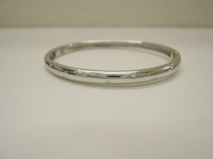 ブレスレット K18WG ホワイトゴールド ダイア0.17ct バングル ランクA diamond NBJ