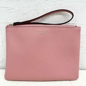 1479◎ Kate spade NEW YORK ケイトスペード 小物 ファッション ポーチ ファスナー ワンポイント ロゴ プリント ピンク レディース