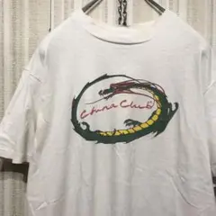 80s ビンテージ china club 辮髪 Tシャツ 袖裾シングルステッチ