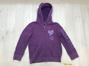 GAP KIDS ギャップ キッズ 裏起毛 スウェット ジップパーカー 140 紫