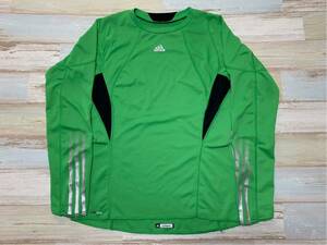 c1123 adidas■アディダス 長袖 ラグラン Tシャツ■緑 サイズOT■ゆうパケお手軽210ゆうパックお手軽60レタパ510