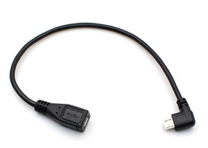 Micro USB 2.0 延長ケーブル 左右あり 送料固定110円 （横出し サイド 90度 直角 アングル L字 マイクロUSB スマホ 充電）